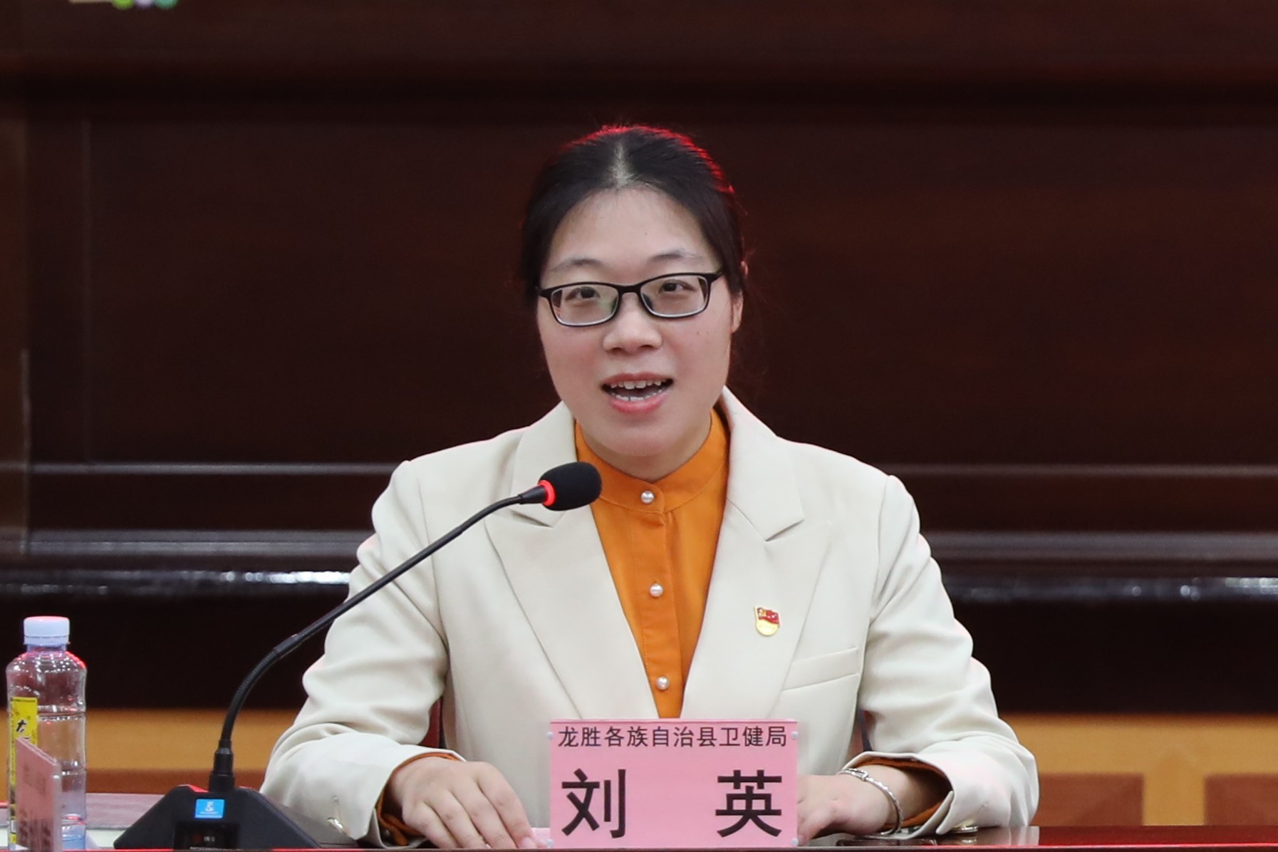 图17龙胜县卫健局副局长刘英发表讲话