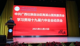 自治区南溪山医院掀起学习贯彻党的十九届六中全会精神热潮